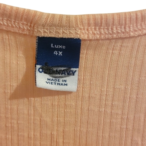 Old Navy Luxe Peach Ribbed Tank Top NWOT Size 4X - Picture 3 of 3